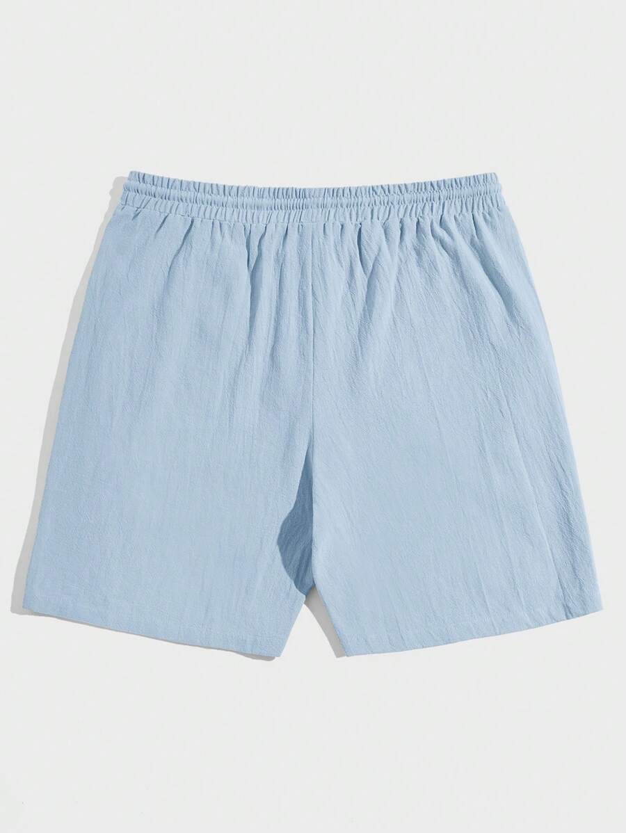 SWAVVY Men Cotton Letter Patched Detail Drawstring Waist Shorts