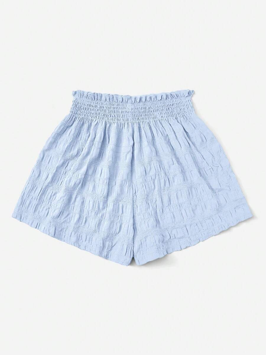 SHEIN EZwear Summer Outfits Solid Tie Front Shorts