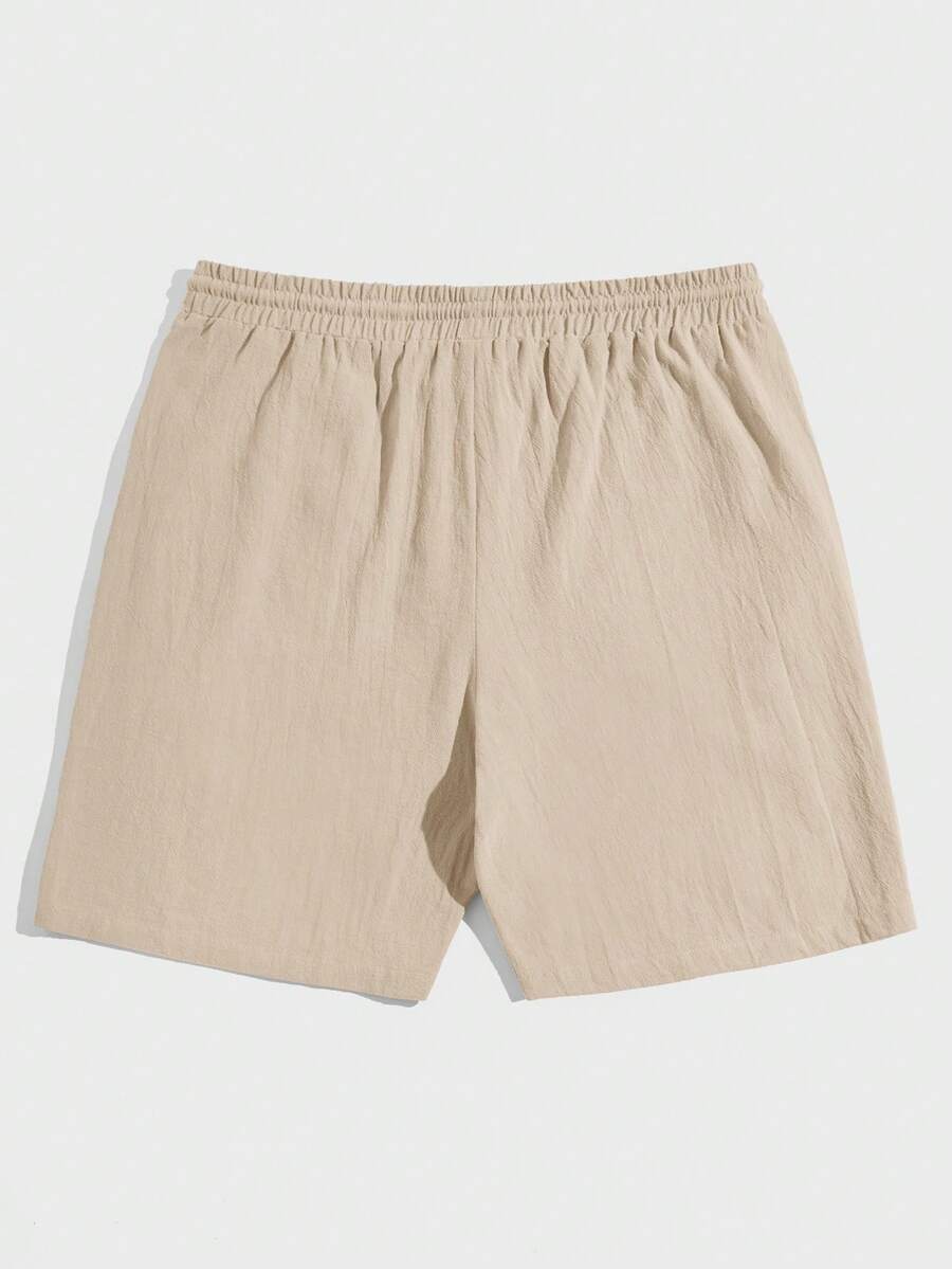 SWAVVY Men Cotton Letter Patched Detail Drawstring Waist Shorts
