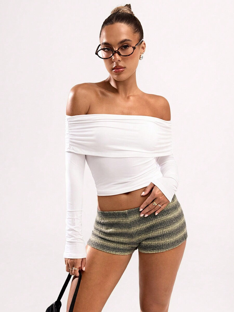 SHEIN BAE Women's Minimalist Fashion Shorts, Suitable For Summer