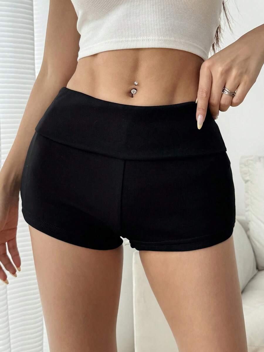 SHEIN EZwear Summer Outfits for Women – Simple Slim-Fit Anti-Flashing Shorts, Casual Daily Wear (Grey)