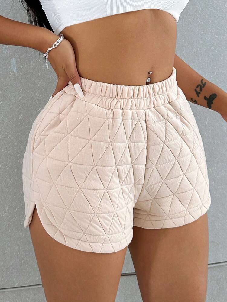 VaVaBold Quilted Minimalist High-Waist Casual Shorts