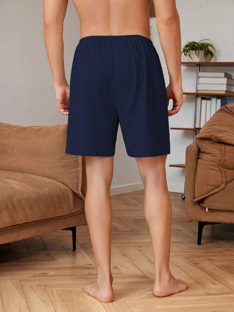 Manfinity Underwear & Sleepwear Basics Men Letter Graphic Sleep Shorts For Summer