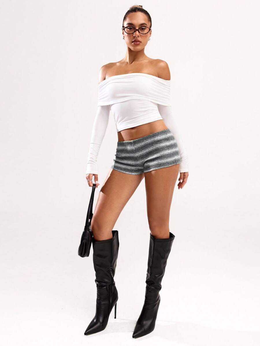 SHEIN BAE Women's Minimalist Fashion Shorts, Suitable For Summer
