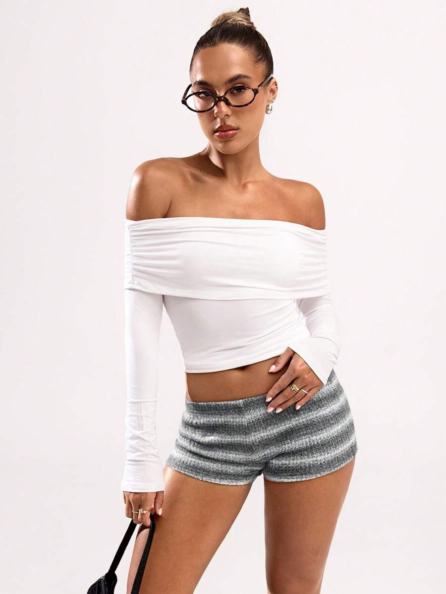 SHEIN BAE Women's Minimalist Fashion Shorts, Suitable For Summer
