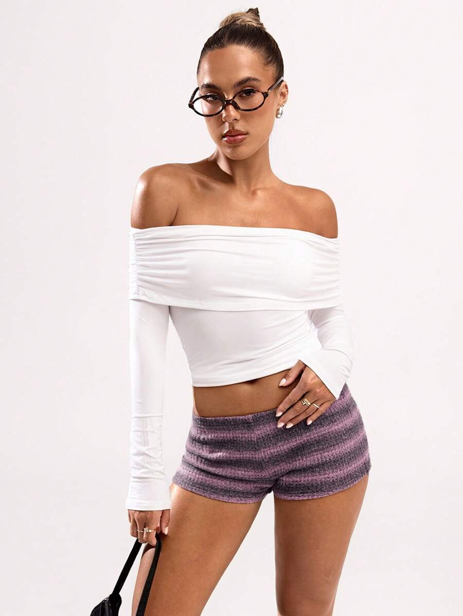 SHEIN BAE Women's Minimalist Fashion Shorts, Suitable For Summer