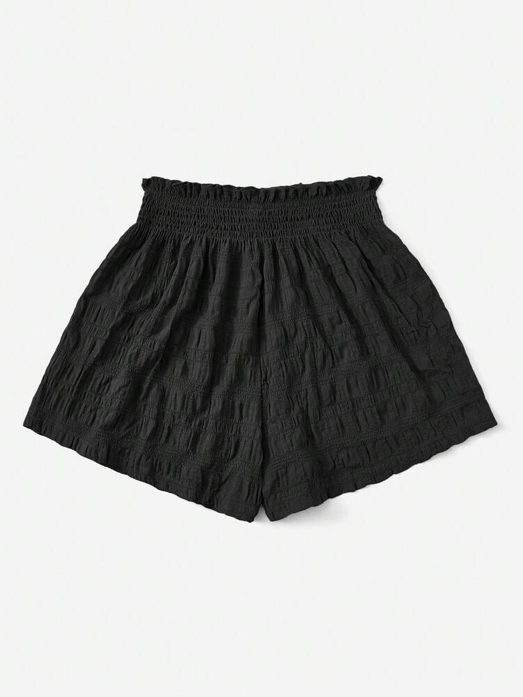 SHEIN EZwear Summer Outfits Solid Tie Front Shorts