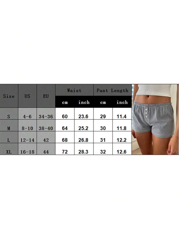 Women's Summer Casual Pajama Shorts – Solid Color/Floral/Heart/Striped Lounge Shorts
