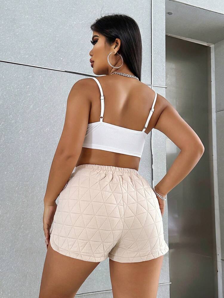 VaVaBold Quilted Minimalist High-Waist Casual Shorts