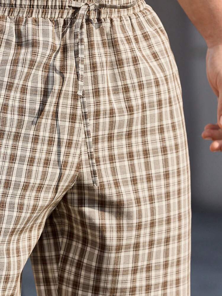 Manfinity Homme Suitable For Summer Men’s Clothing Checkered Shorts