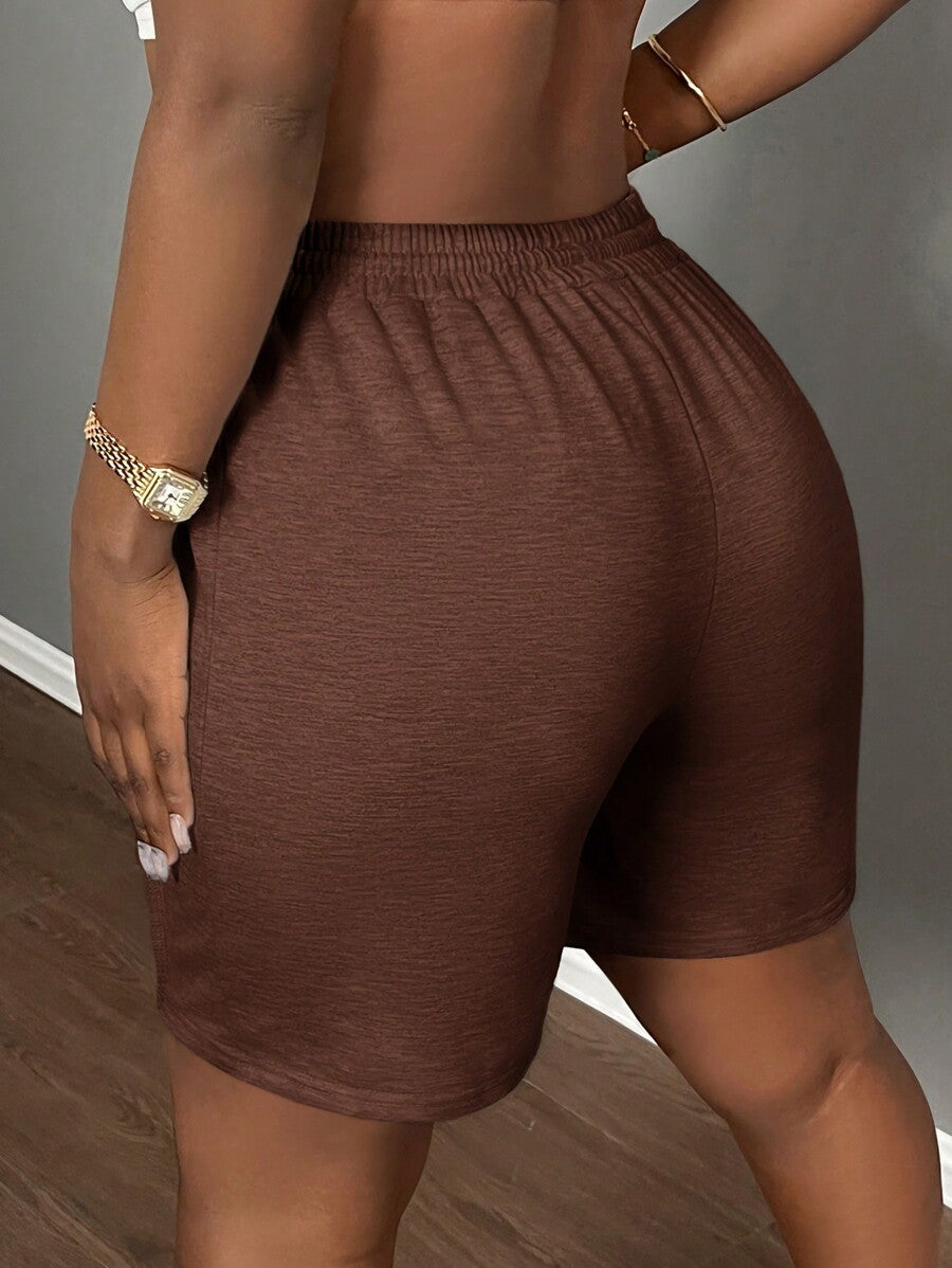 Slaydiva Summer Casual Sports Front Pleated Drawstring Shorts – Light Grey