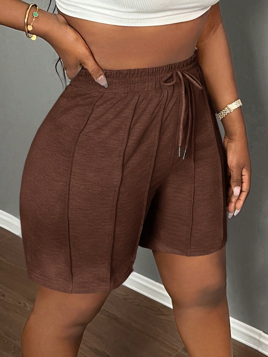 Slaydiva Summer Casual Sports Front Pleated Drawstring Shorts – Light Grey