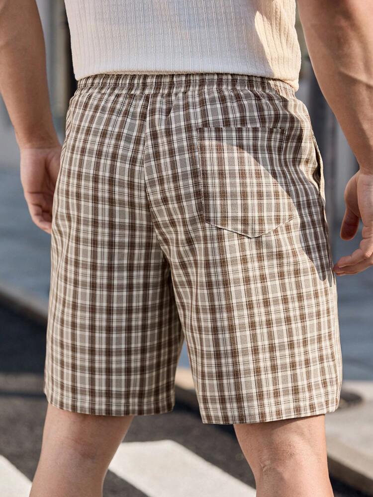 Manfinity Homme Suitable For Summer Men’s Clothing Checkered Shorts