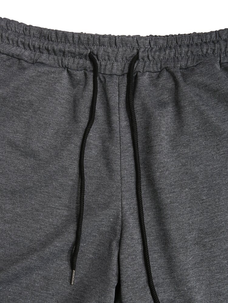 Manfinity Homme Men's Loose Solid Color Drawstring Elastic Waist Track Shorts