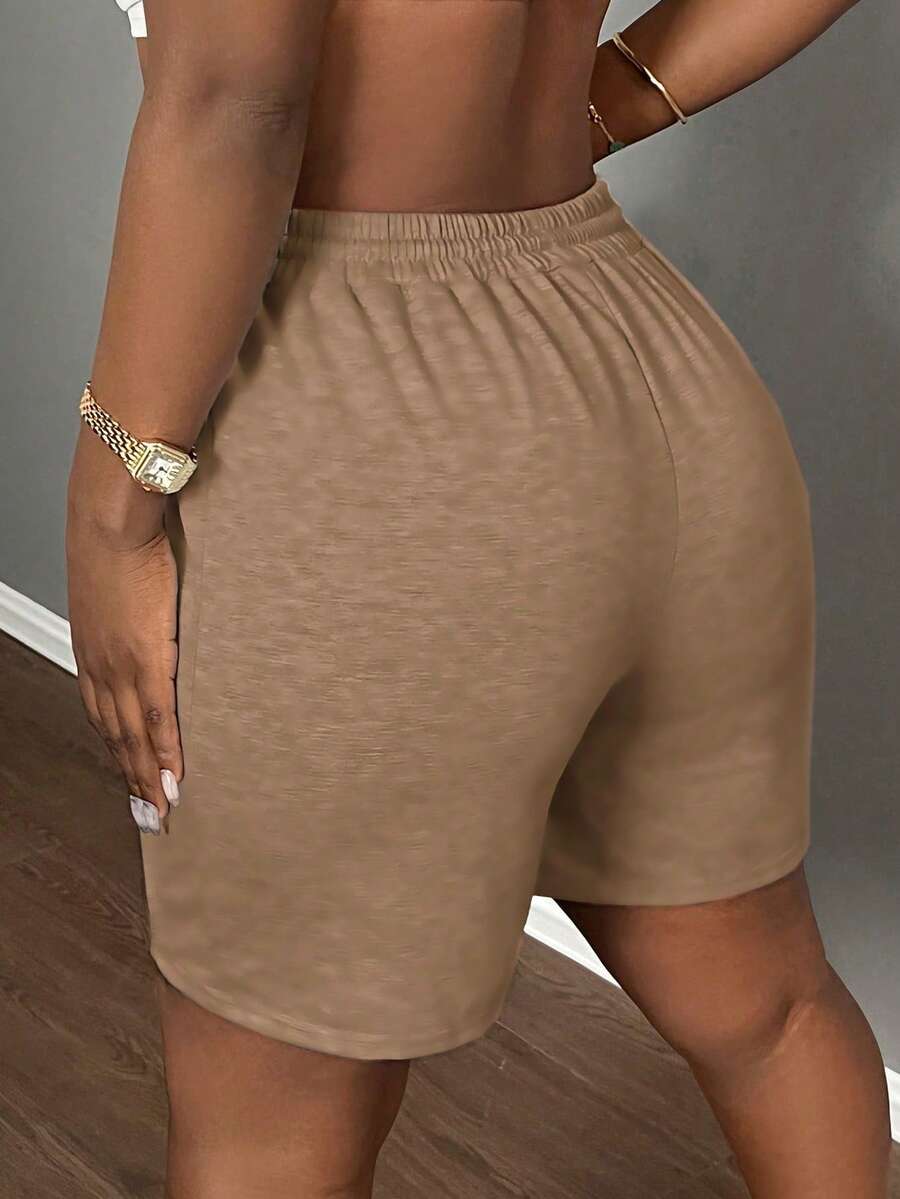Slaydiva Summer Casual Sports Front Pleated Drawstring Shorts – Light Grey