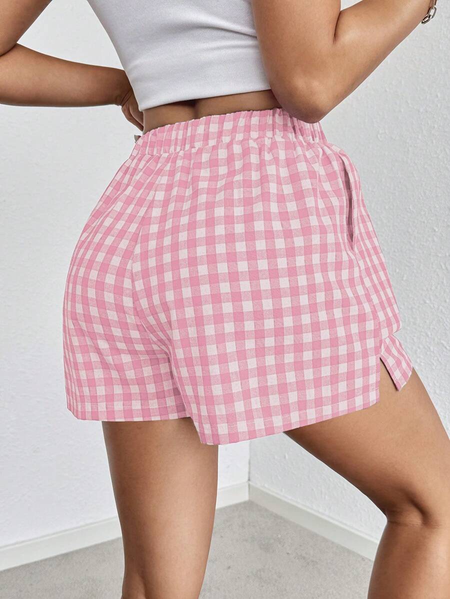 SHEIN Essnce Striped Print Slant Pocket Shorts