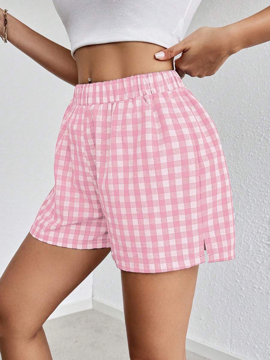 SHEIN Essnce Striped Print Slant Pocket Shorts