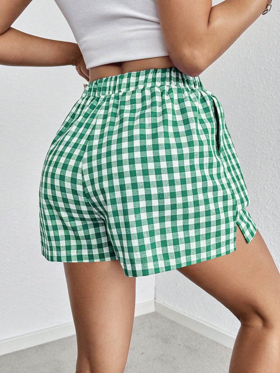 SHEIN Essnce Striped Print Slant Pocket Shorts