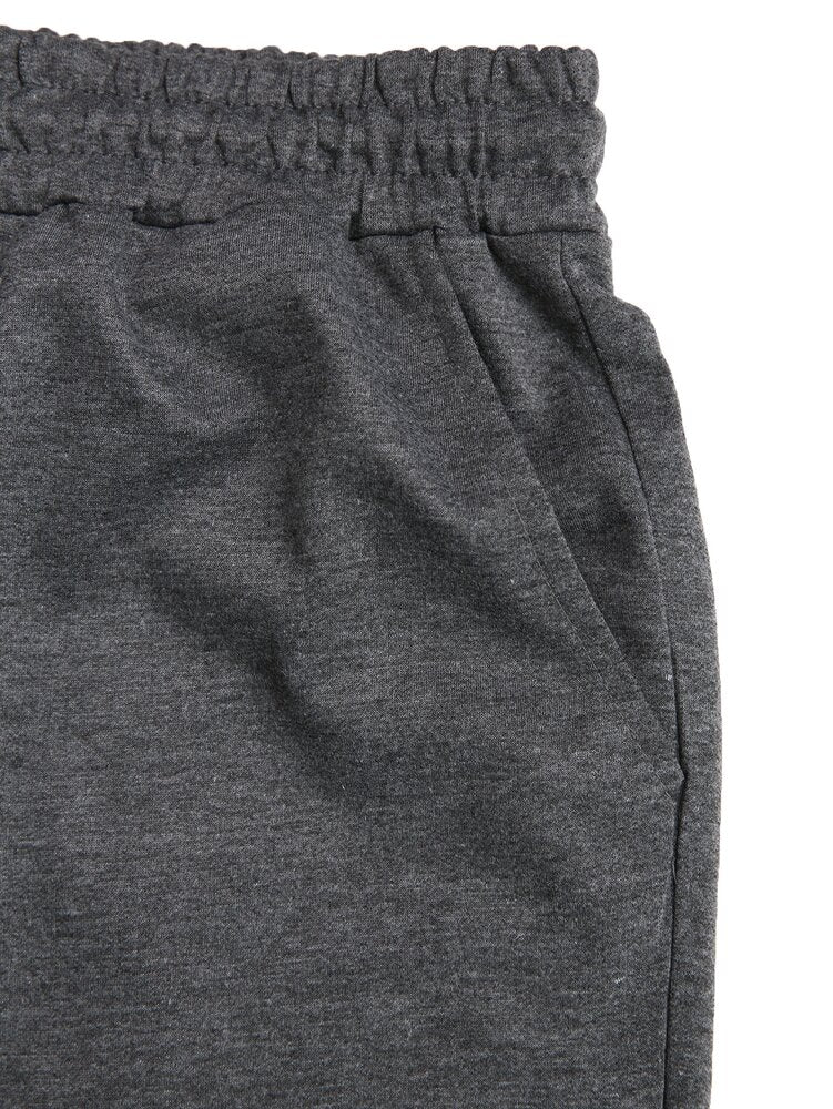 Manfinity Homme Men's Loose Solid Color Drawstring Elastic Waist Track Shorts