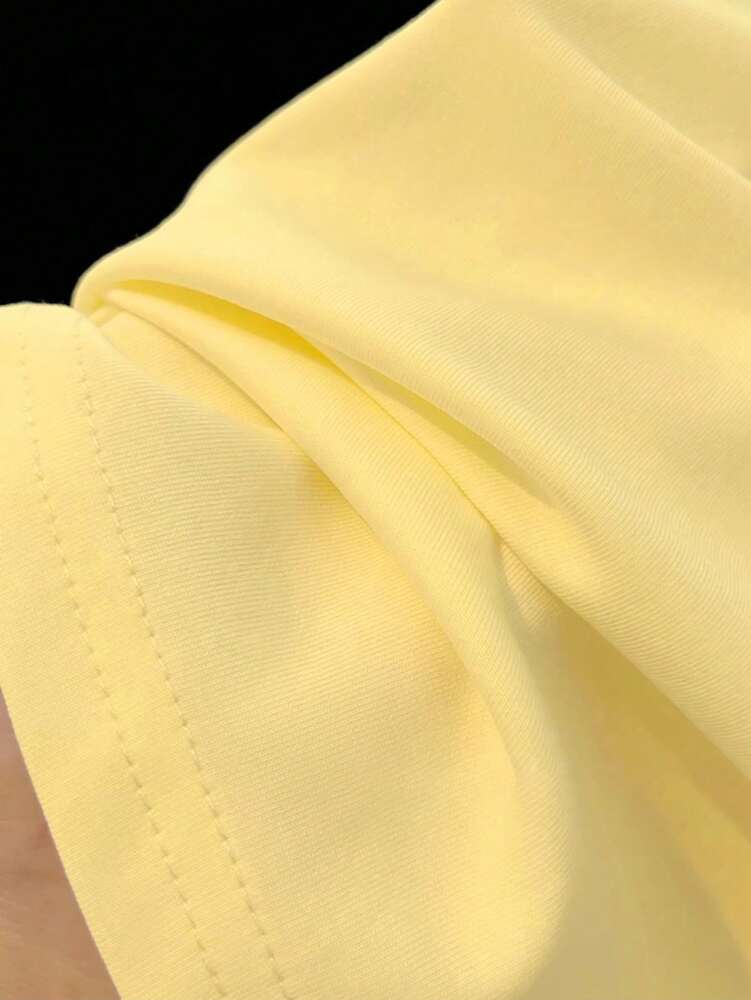 Resyla Women's Yellow Side Slit Shorts with Embroidered Lemon