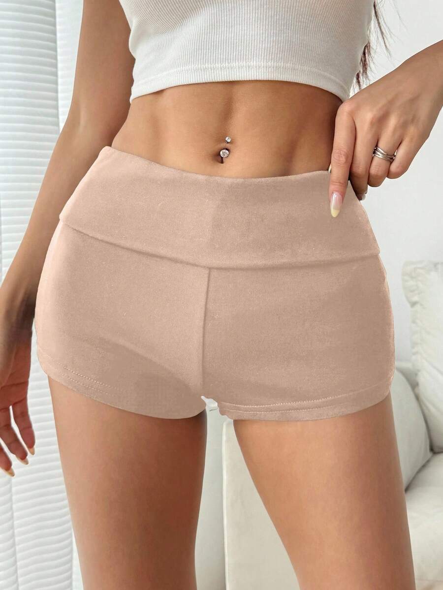 SHEIN EZwear Summer Outfits for Women – Simple Slim-Fit Anti-Flashing Shorts, Casual Daily Wear (Grey)