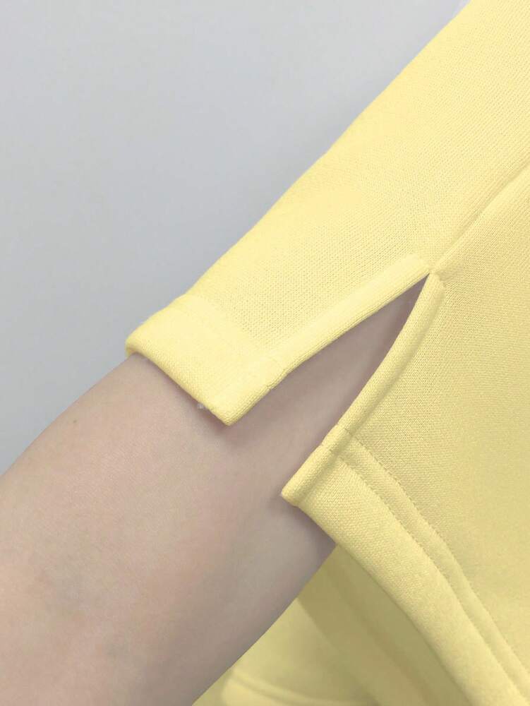 Resyla Women's Yellow Side Slit Shorts with Embroidered Lemon