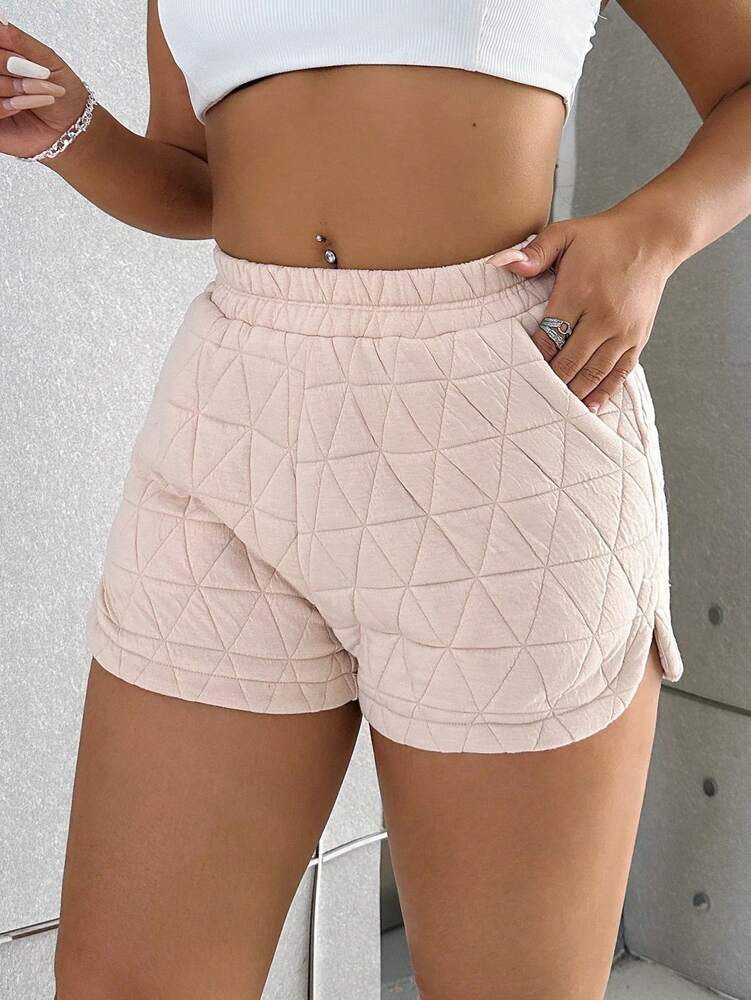 VaVaBold Quilted Minimalist High-Waist Casual Shorts