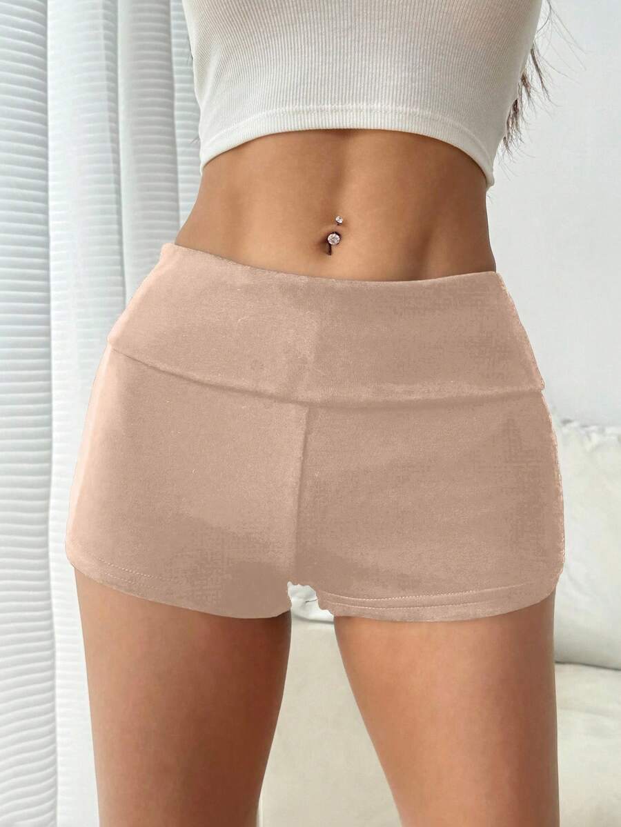 SHEIN EZwear Summer Outfits for Women – Simple Slim-Fit Anti-Flashing Shorts, Casual Daily Wear (Grey)