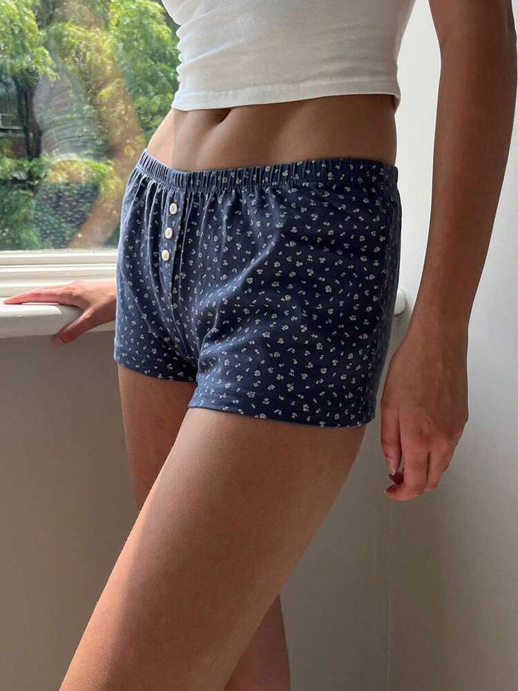 Women's Summer Casual Pajama Shorts – Solid Color/Floral/Heart/Striped Lounge Shorts