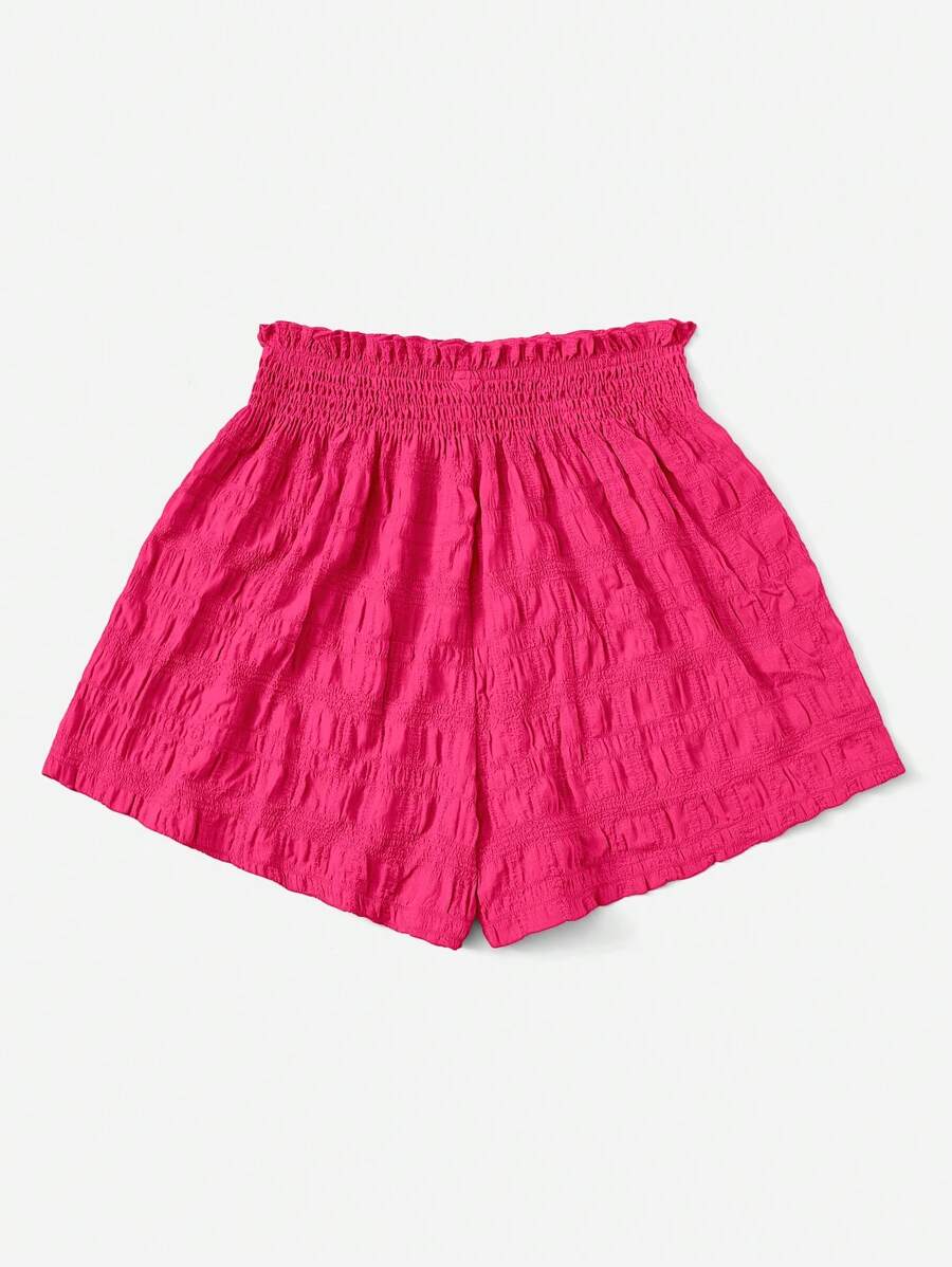 SHEIN EZwear Summer Outfits Solid Tie Front Shorts